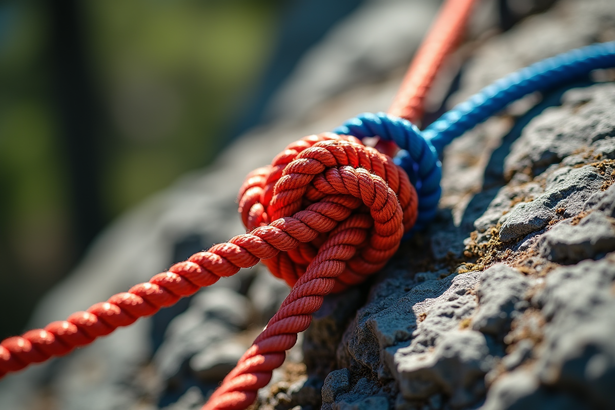 Nœud de sécurité sur une corde d